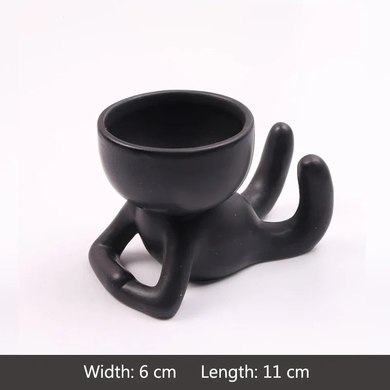 Ceramic Figurine Vase, Home Decor Planter Piece