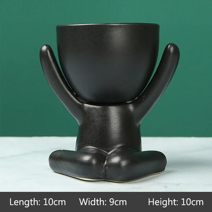Ceramic Figurine Vase, Home Decor Planter Piece