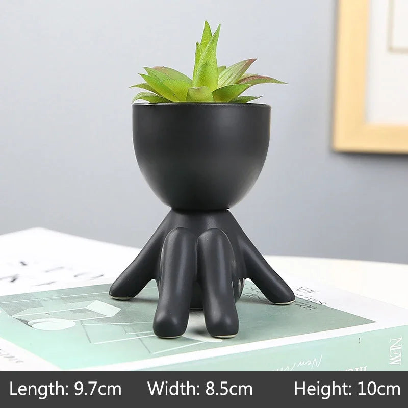 Ceramic Figurine Vase, Home Decor Planter Piece