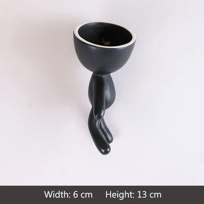 Ceramic Figurine Vase, Home Decor Planter Piece