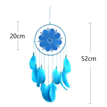 Lace Sunflower Dreamcatcher Home Decor with Feathers