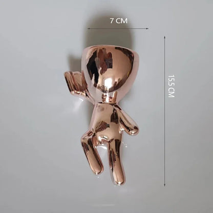 Ceramic Figurine Vase, Home Decor Planter Piece