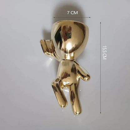 Ceramic Figurine Vase, Home Decor Planter Piece