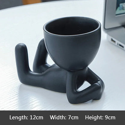 Ceramic Figurine Vase, Home Decor Planter Piece