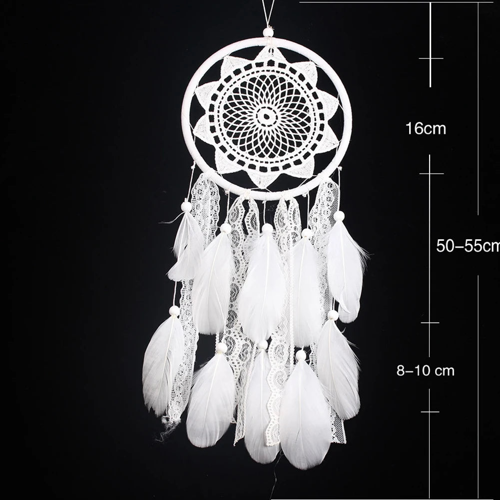 Lace Sunflower Dreamcatcher Home Decor with Feathers