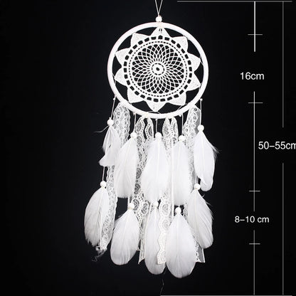Lace Sunflower Dreamcatcher Home Decor with Feathers