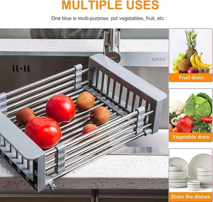 Retractable Stainless Steel Sink Rack