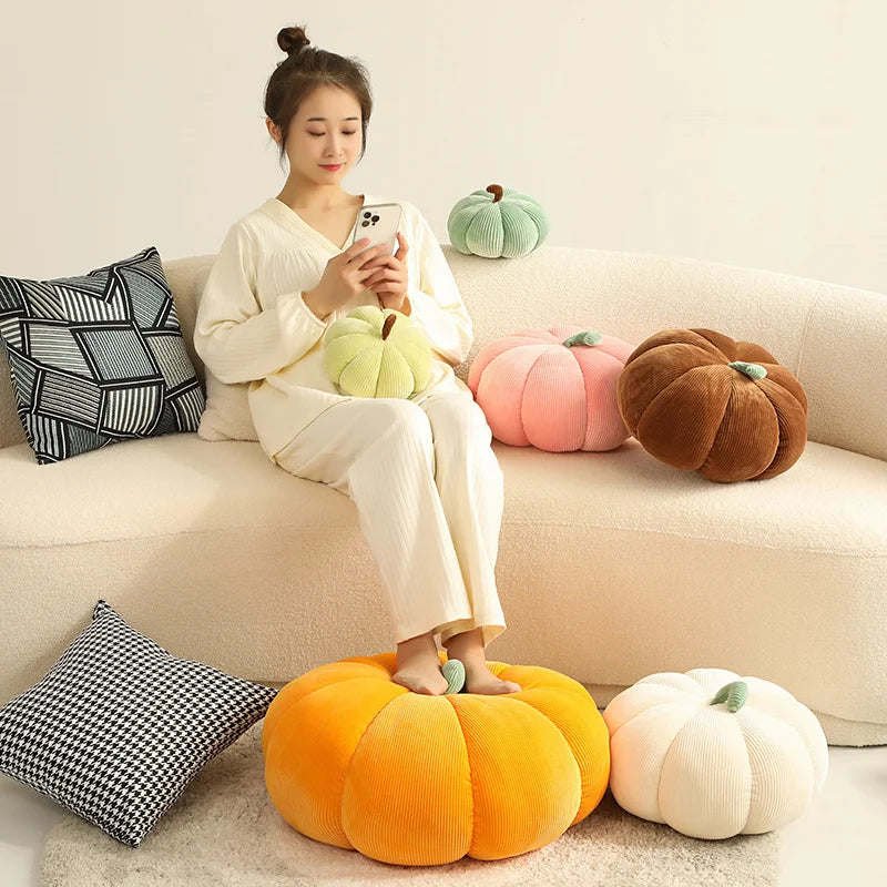 Modern Minimalist Pumpkin-Shaped Pillow Cushion