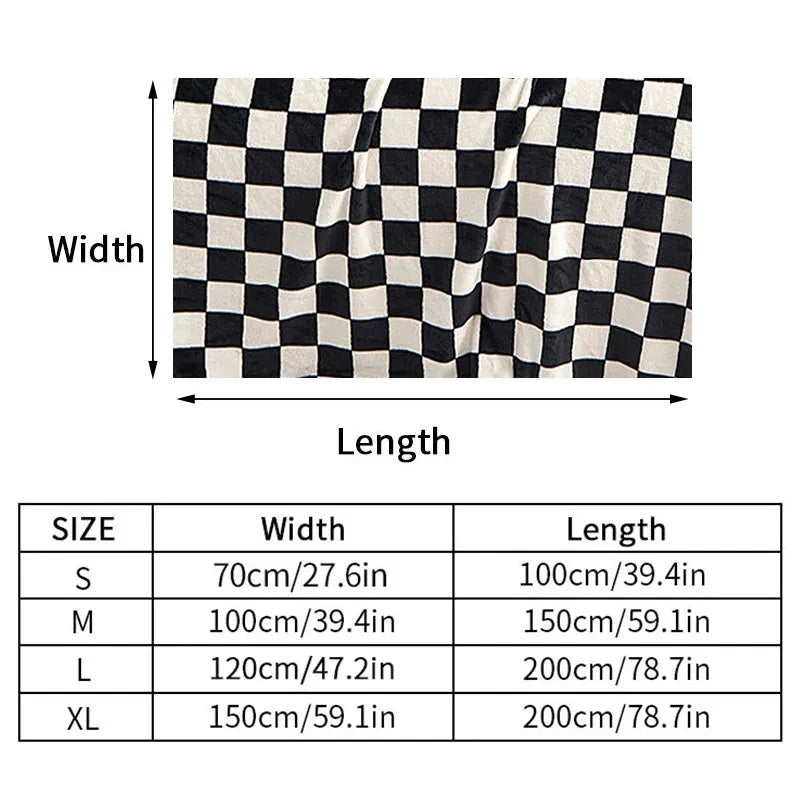 Blue & White Plaid Flannel Blanket