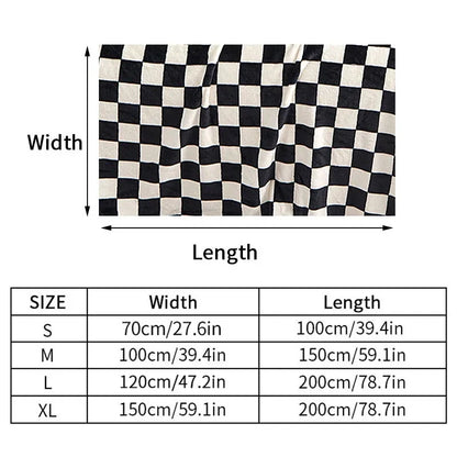 Blue & White Plaid Flannel Blanket