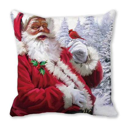 Merry Christmas Peach Skin Fabric Sofa Cushion Pillow