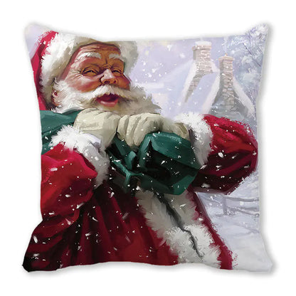 Merry Christmas Peach Skin Fabric Sofa Cushion Pillow